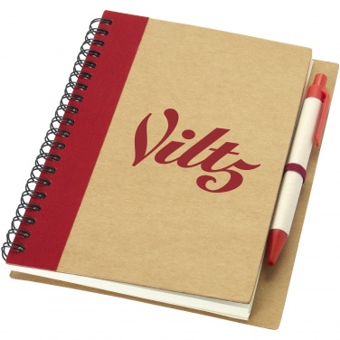Logo trade promotional merchandise image of: Priestly notebook with pen, red