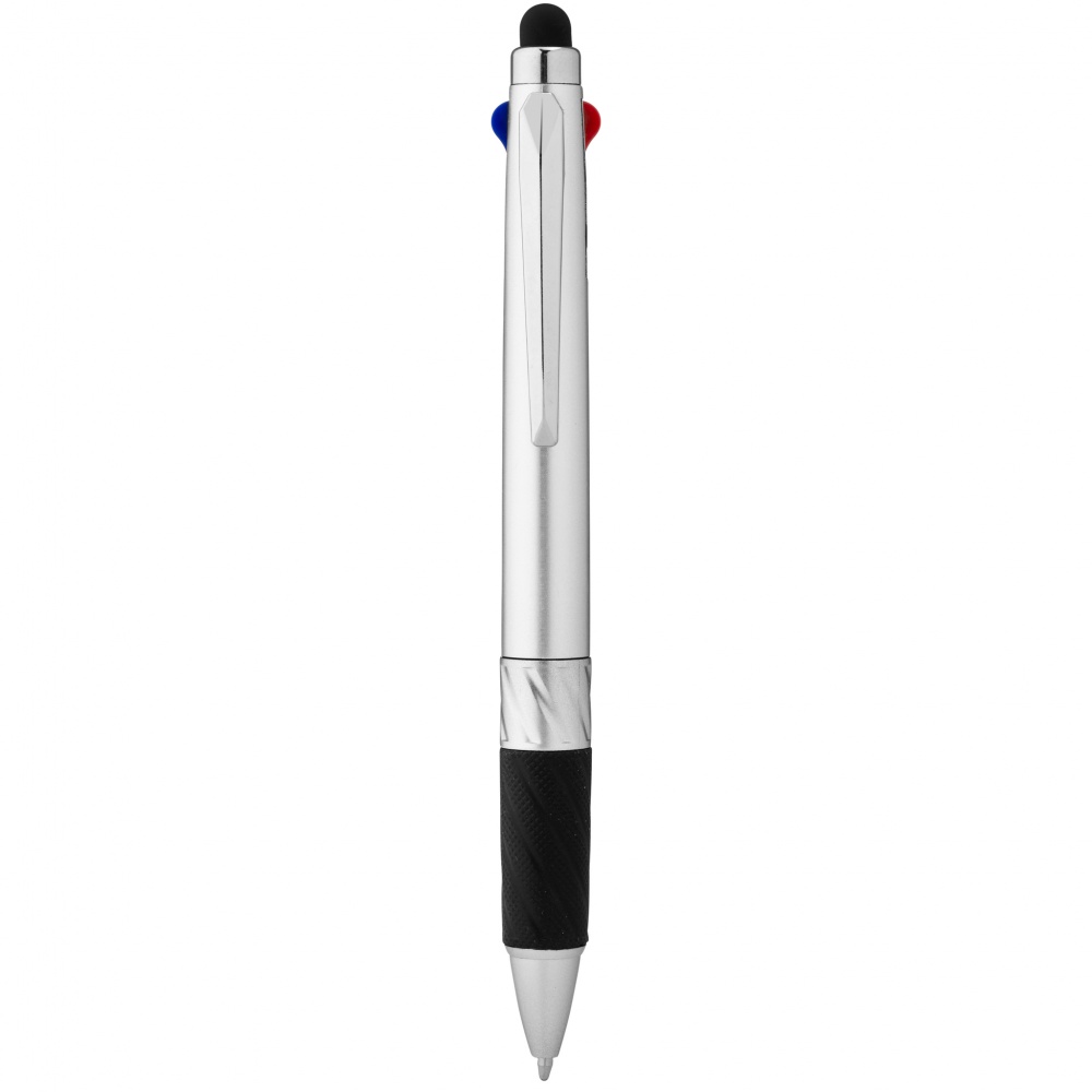 Logotrade business gift image of: Burnie multi-ink stylus ballpoint pen, silver