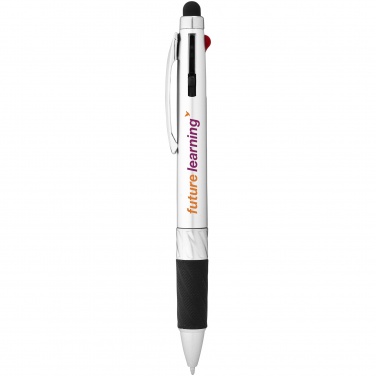 Logotrade promotional gift image of: Burnie multi-ink stylus ballpoint pen, silver