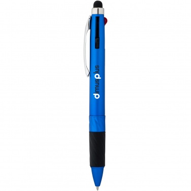 Logo trade promotional items image of: Burnie multi-ink stylus ballpoint pen, blue