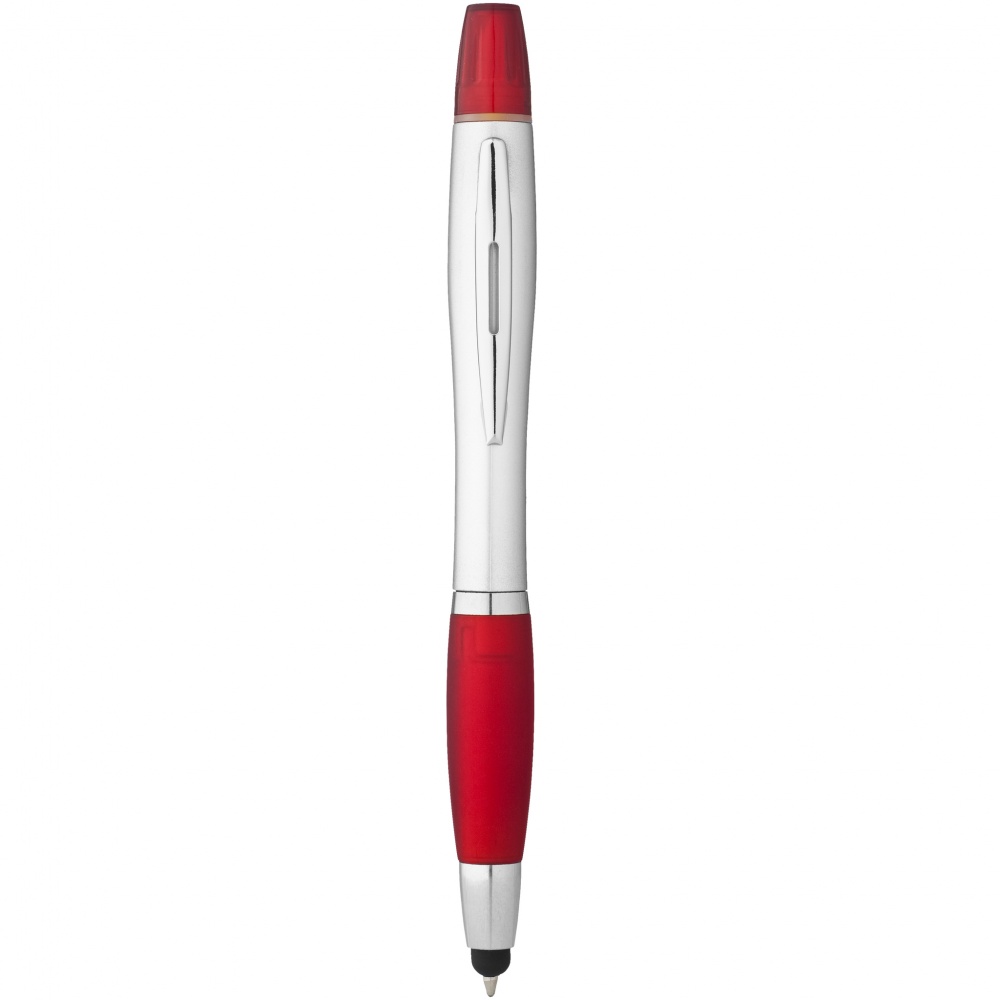 Logo trade corporate gifts picture of: Nash stylus ballpoint pen and highlighter, red