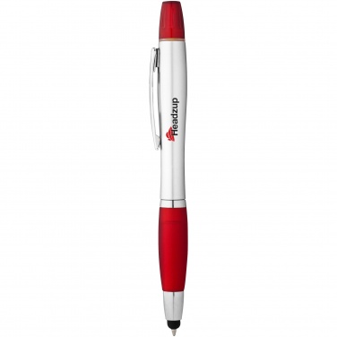 Logotrade promotional product picture of: Nash stylus ballpoint pen and highlighter, red