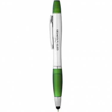 Logotrade promotional merchandise picture of: Nash stylus ballpoint pen and highlighter, green