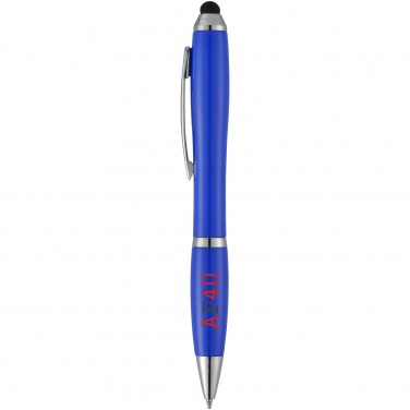 Logo trade promotional merchandise image of: Nash stylus ballpoint pen, blue