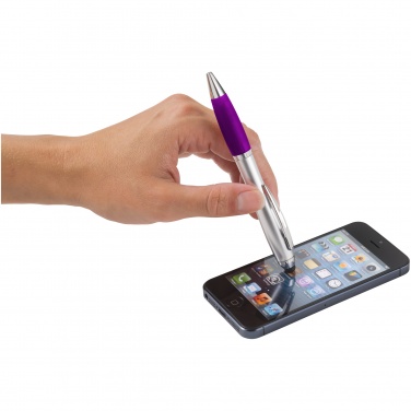 Logo trade advertising product photo of: Nash stylus ballpoint pen, purple