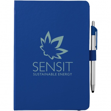 Logotrade promotional merchandise image of: Crown A5 Notebook and stylus ballpoint Pen, dark blue