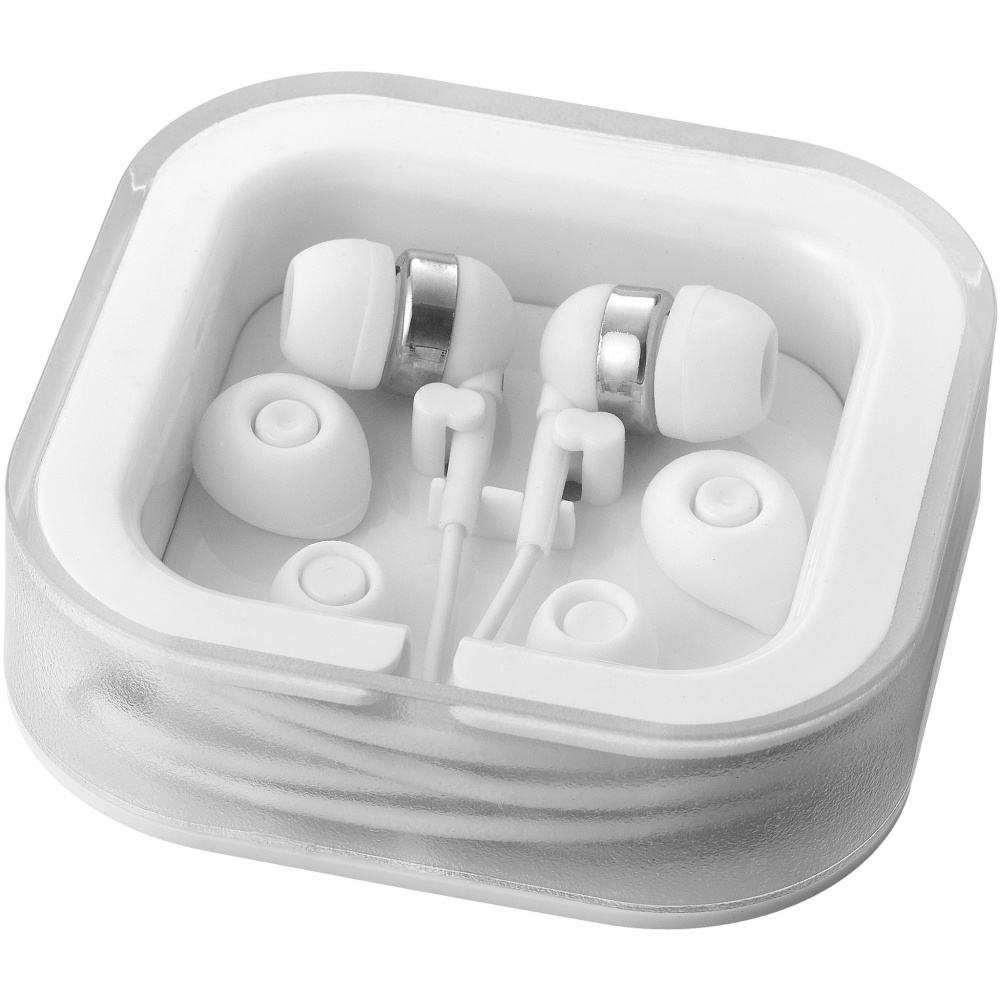 Logo trade corporate gift photo of: Sargas earbuds, white
