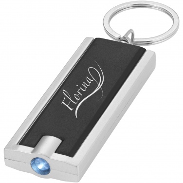 Logo trade promotional gifts image of: Castor LED keychain light, black