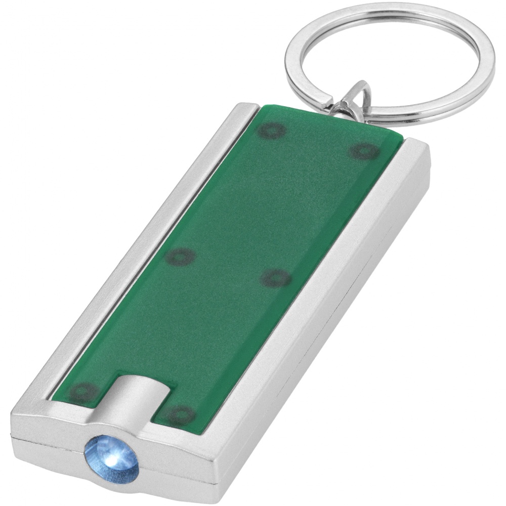 Logo trade advertising products image of: Castor LED keychain light, green