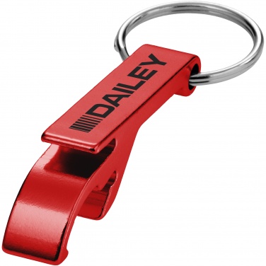 Logo trade promotional products image of: Tao alu bottle and can opener key chain, red