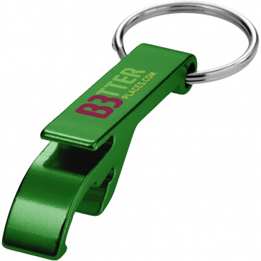 Logotrade promotional gift picture of: Tao alu bottle and can opener key chain, green