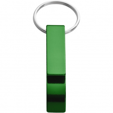 Logotrade promotional merchandise image of: Tao alu bottle and can opener key chain, green