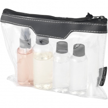 Logo trade business gifts image of: Munich airline approved travel bottle set, black