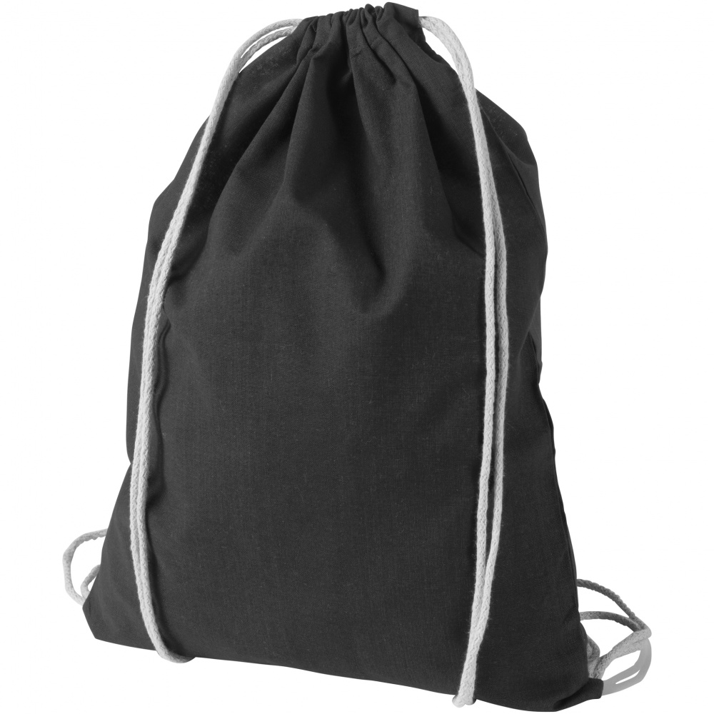 Logo trade corporate gifts image of: Oregon cotton premium rucksack, black