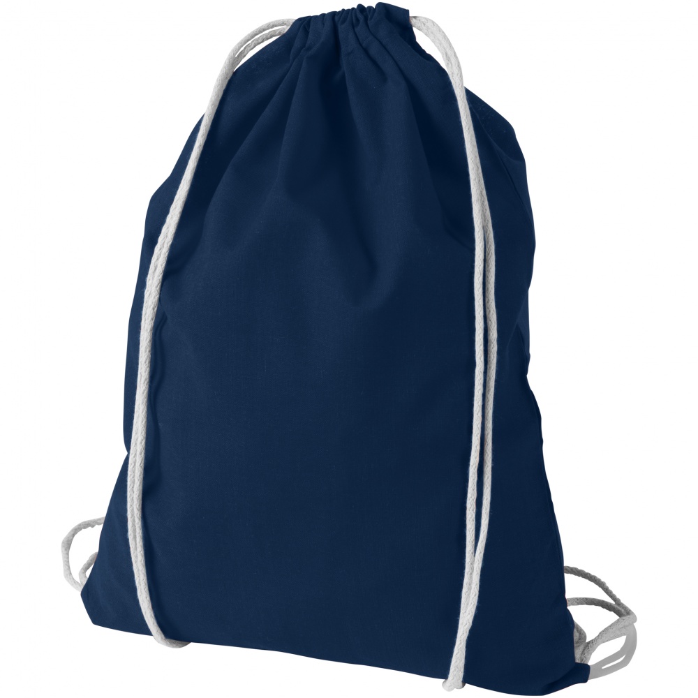 Logo trade business gifts image of: Oregon cotton premium rucksack, dark blue