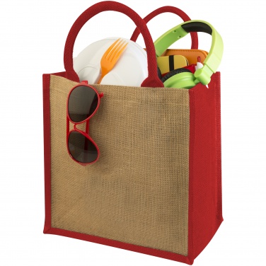 Logo trade business gifts image of: Chennai jute gift tote, red