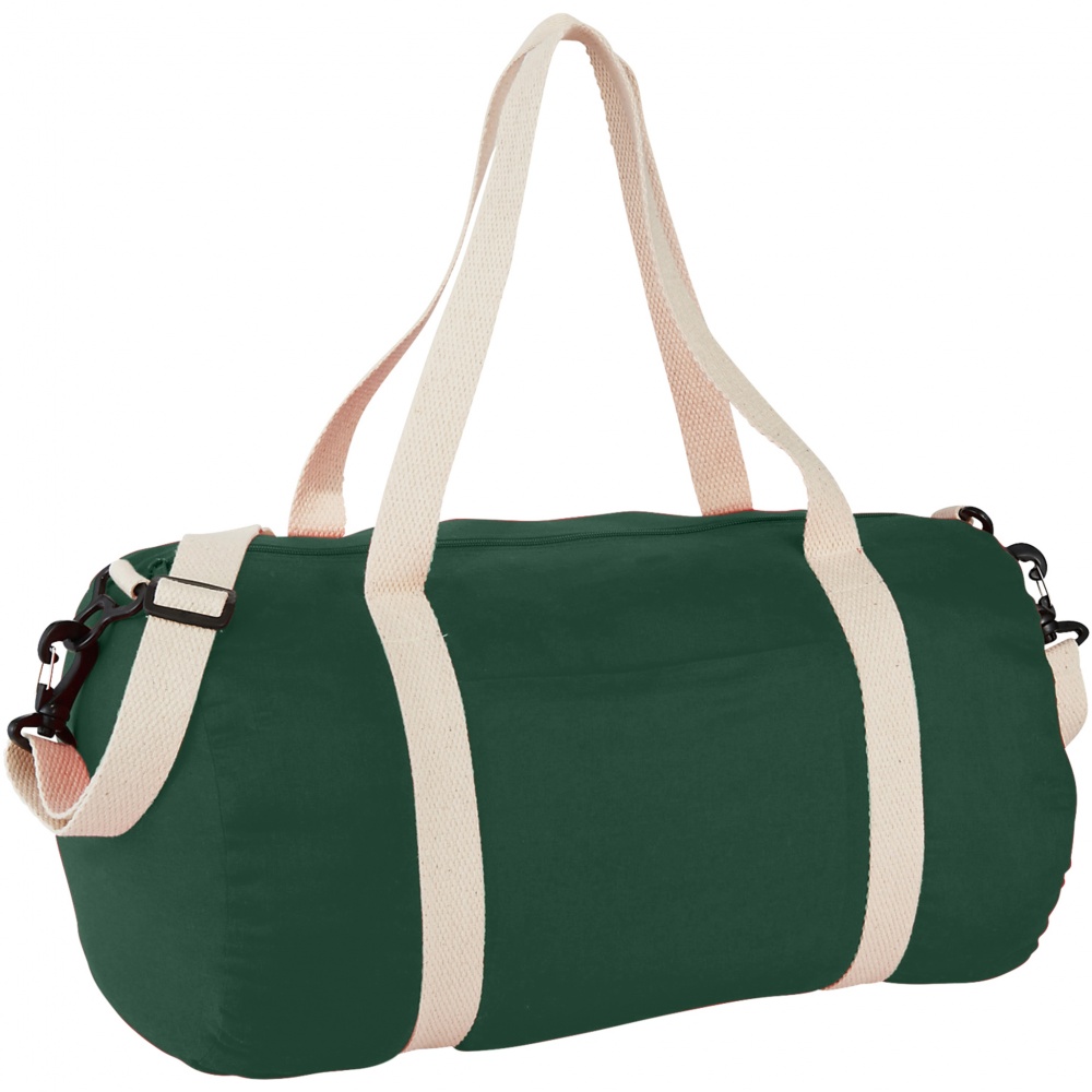 Logo trade promotional product photo of: Cochichuate cotton barrel duffel bag, forest green