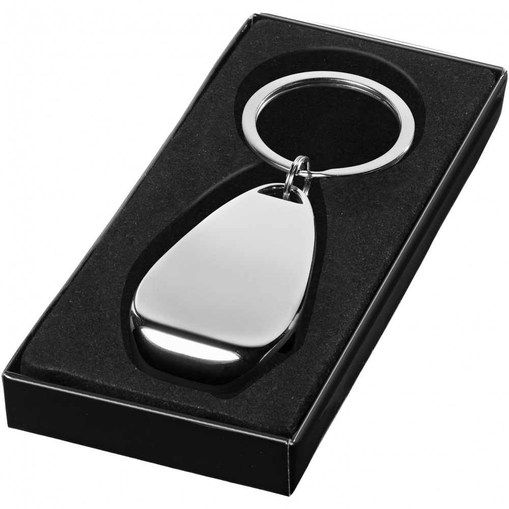 Logo trade promotional giveaway photo of: Bottle opener key chain, silver