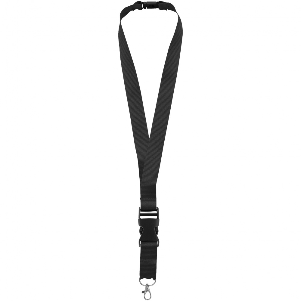 Logotrade promotional products photo of: Yogi lanyard with detachable buckle, black