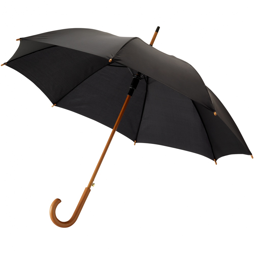 Logotrade promotional items photo of: Kyle 23" auto open umbrella wooden shaft and handle, black