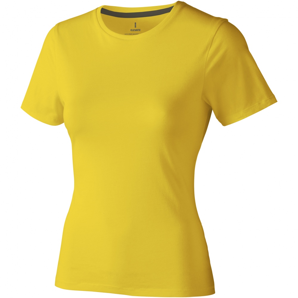 Logo trade promotional giveaways picture of: Nanaimo short sleeve ladies T-shirt, yellow