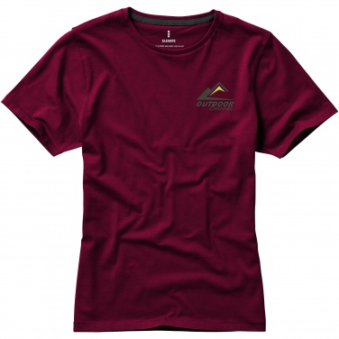 Logo trade corporate gifts picture of: Nanaimo short sleeve ladies T-shirt, dark red