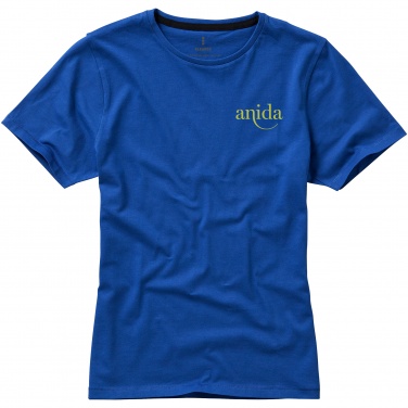 Logo trade promotional gifts image of: Nanaimo short sleeve ladies T-shirt, blue