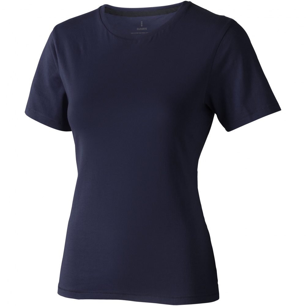 Logotrade promotional gift image of: Nanaimo short sleeve ladies T-shirt, navy