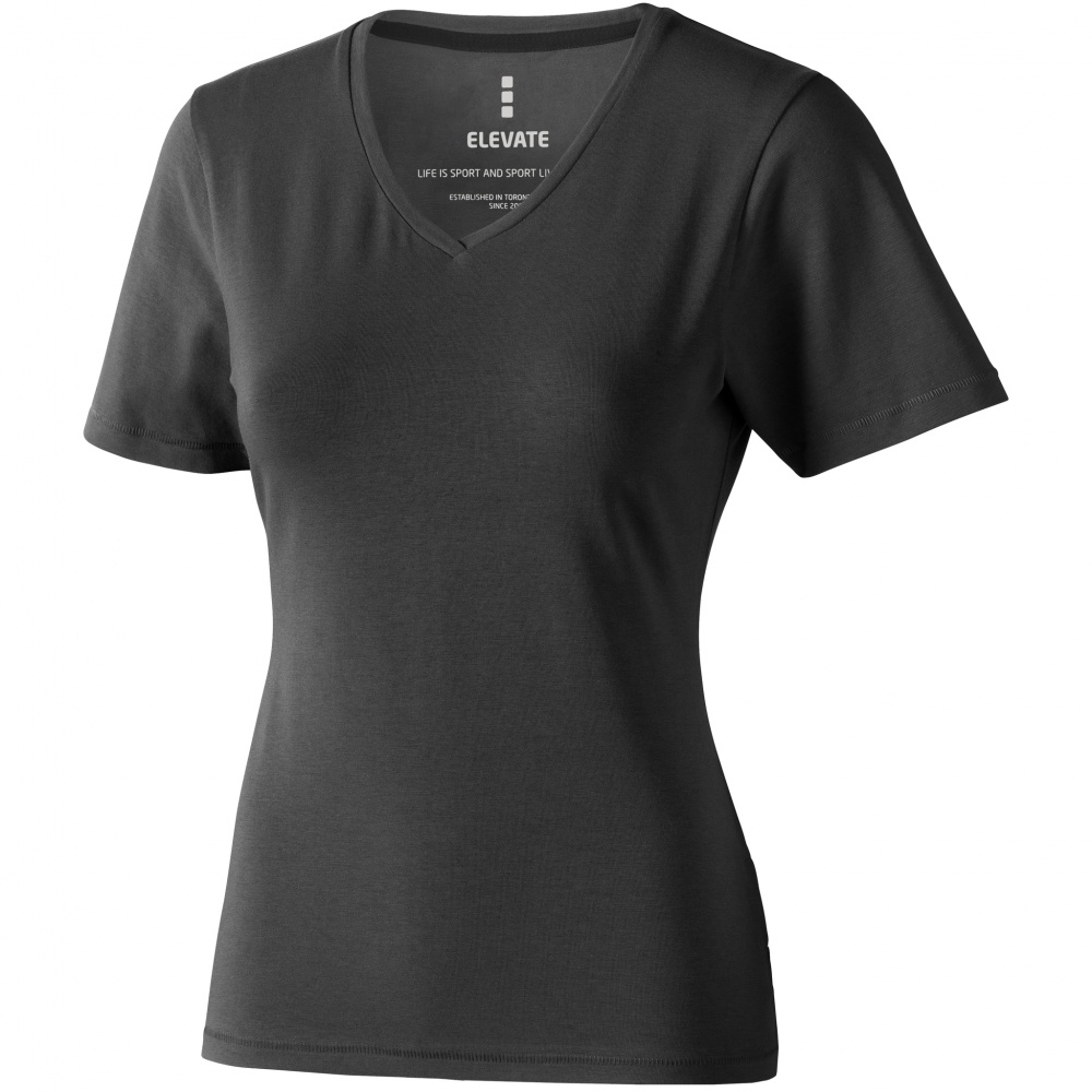 Logo trade promotional gifts image of: Kawartha short sleeve ladies T-shirt, dark grey