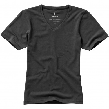 Logo trade advertising products image of: Kawartha short sleeve ladies T-shirt, dark grey