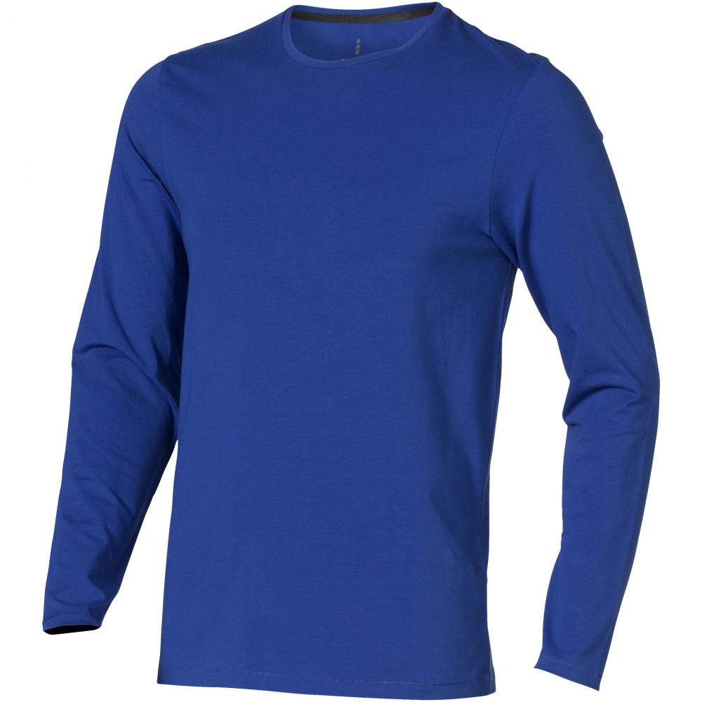 Logo trade promotional merchandise photo of: Ponoka long sleeve T-shirt, blue