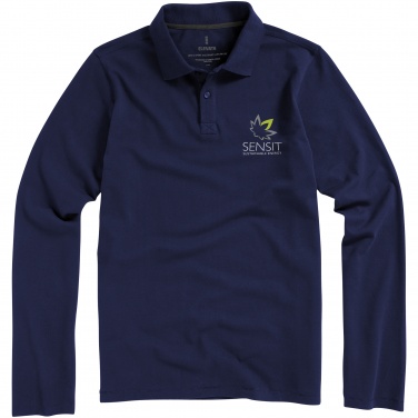 Logo trade promotional items picture of: Oakville long sleeve polo navy