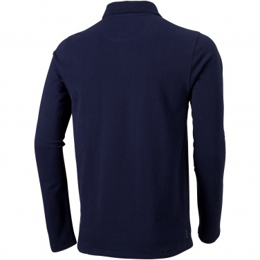 Logo trade promotional giveaway photo of: Oakville long sleeve polo navy