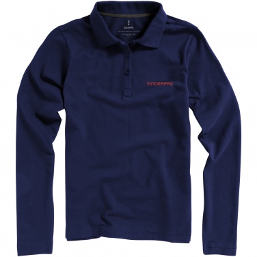 Logotrade promotional giveaway picture of: Oakville long sleeve ladies polo navy