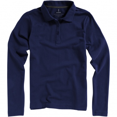 Logo trade promotional items picture of: Oakville long sleeve ladies polo navy