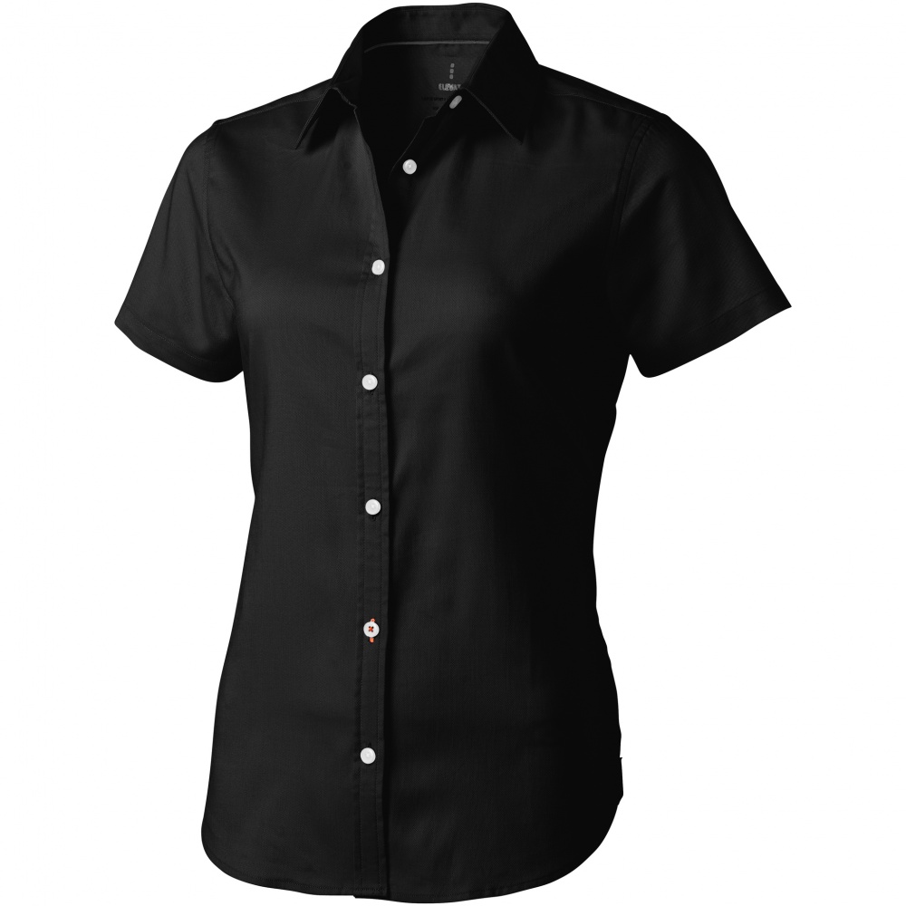 Logotrade business gift image of: Manitoba short sleeve ladies shirt, black