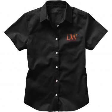 Logo trade promotional giveaways image of: Manitoba short sleeve ladies shirt, black