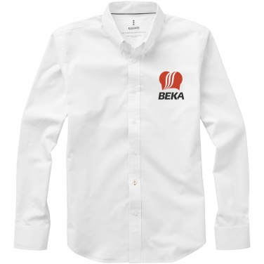 Logo trade promotional giveaways image of: Vaillant long sleeve shirt, white