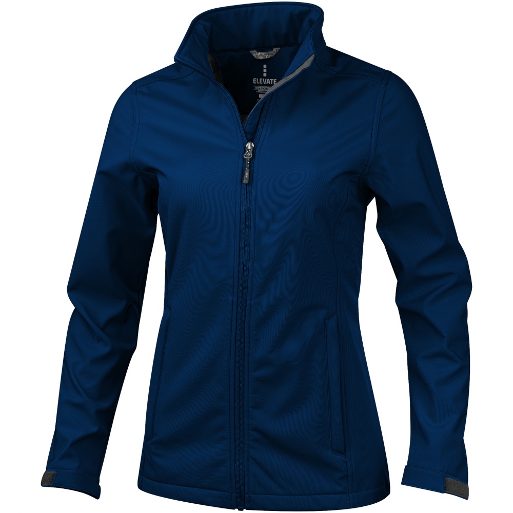 Logo trade corporate gift photo of: Maxson softshell ladies jacket, dark blue