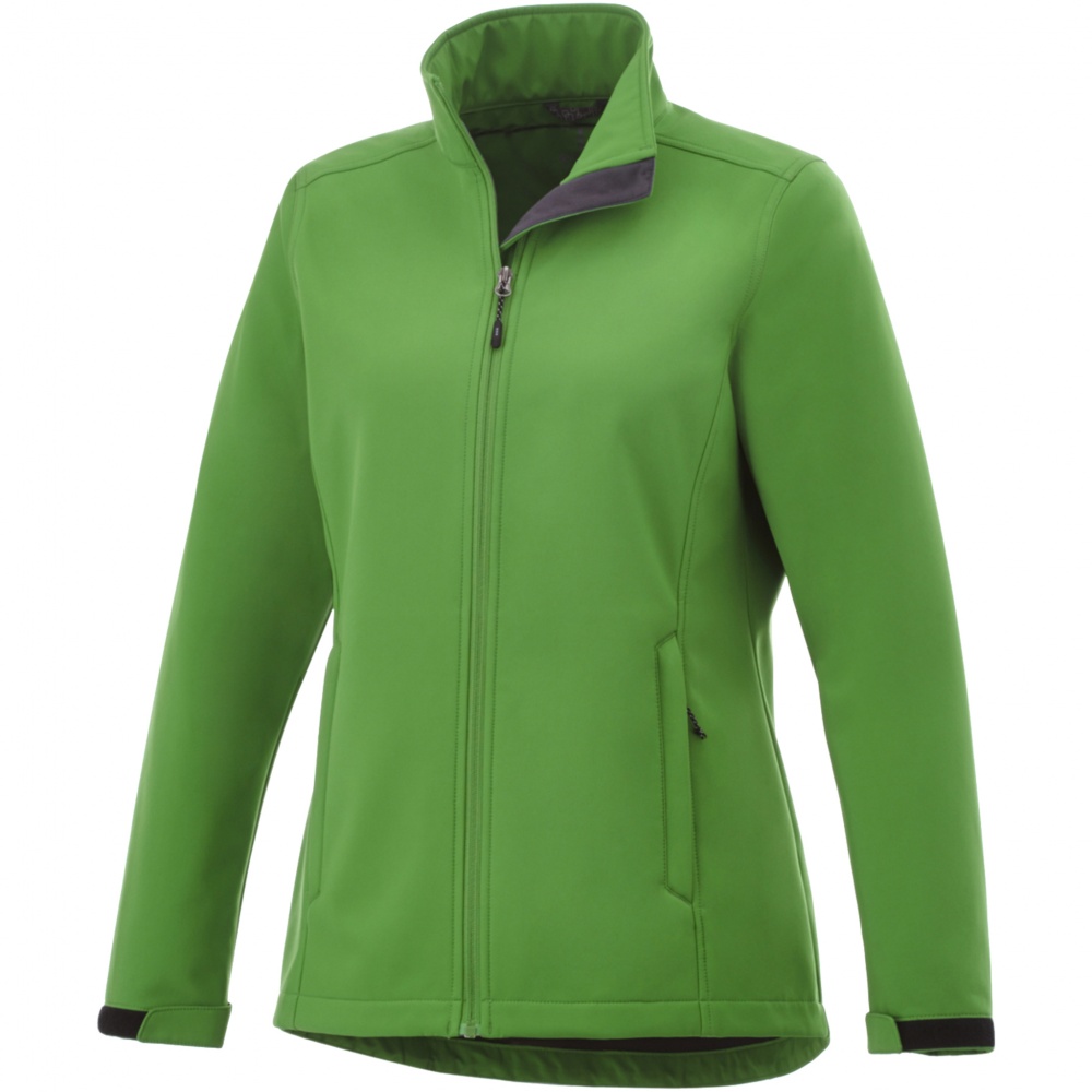 Logo trade promotional giveaways picture of: Maxson softshell ladies jacket, green