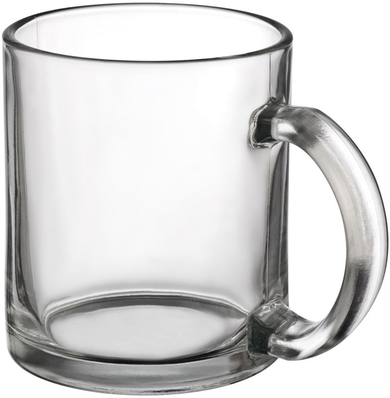 Logo trade promotional giveaways image of: Glass mug, translucent