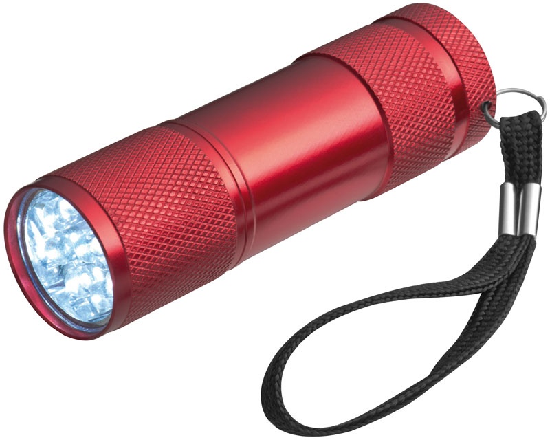 Logo trade promotional merchandise picture of: Flashlight 9 LED, red