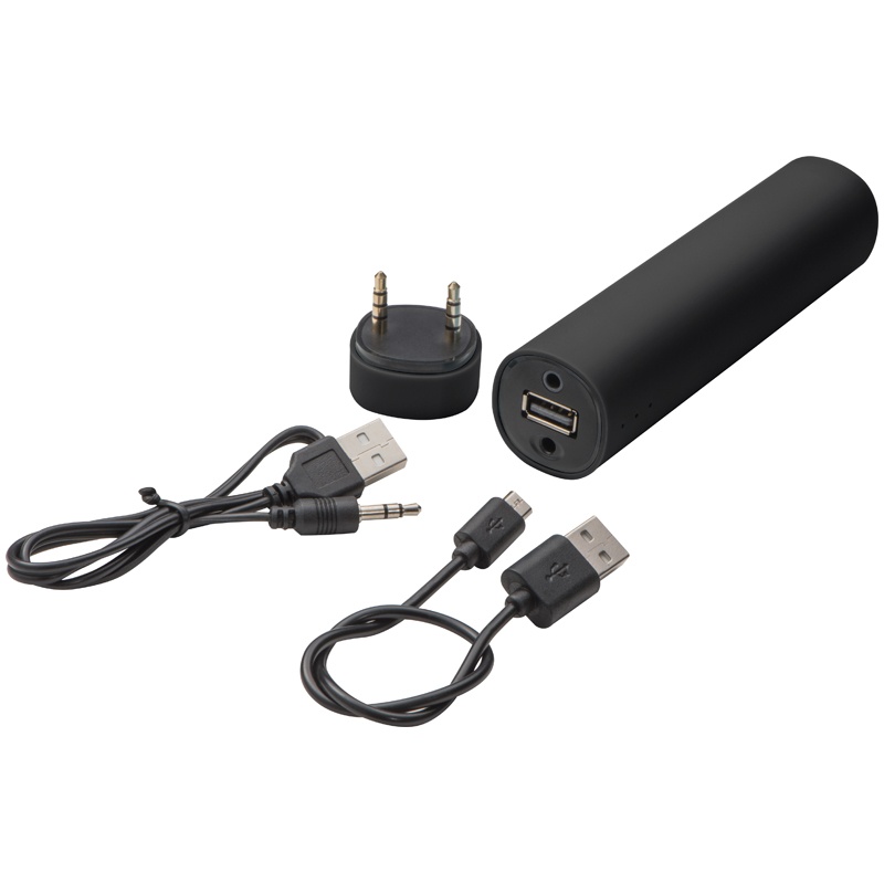 Logotrade corporate gift image of: Powerbank and speakers in one, Black