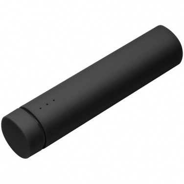 Logo trade promotional giveaways image of: Powerbank and speakers in one, Black