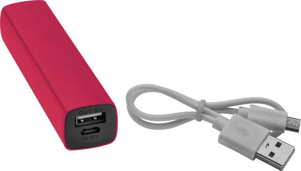 Logotrade promotional products photo of: Powerbank 2200 mAh with USB port in a box, Red