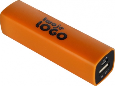 Logo trade business gift photo of: Powerbank 2200 mAh with USB port in a box, Orange
