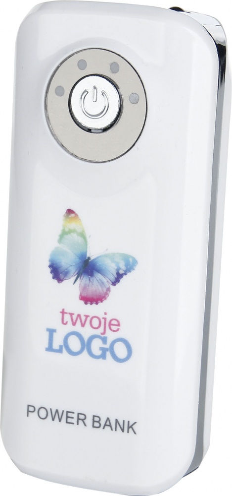 Logo trade promotional merchandise picture of: Powerbank 4000 mAh with USB port in a box, White