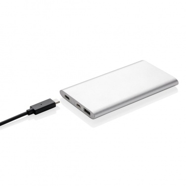 Logo trade promotional gifts picture of: 4.000 mAh type C powerbank, silver