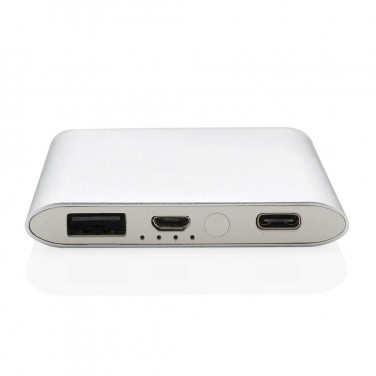 Logo trade promotional items picture of: 4.000 mAh type C powerbank, silver