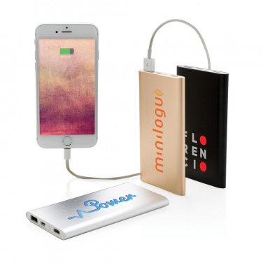 Logo trade corporate gifts picture of: 4.000 mAh type C powerbank, silver